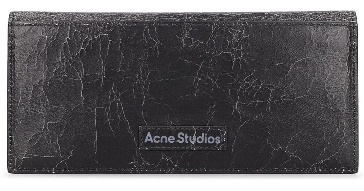 Acne Gray Aveny Leather Evening Wallet for men