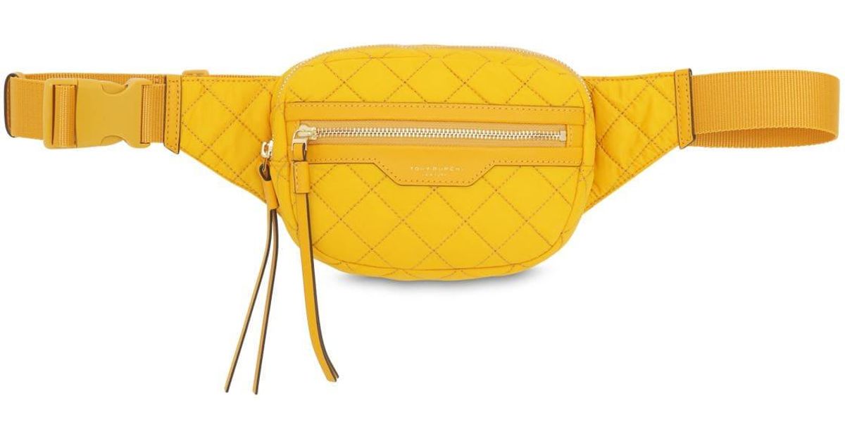 Tory Burch Perry Quilted Nylon Belt Bag in Yellow | Lyst Canada