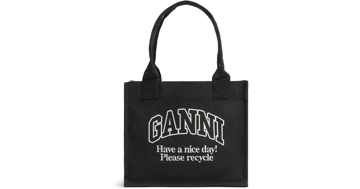 トートバッグ GANNI 'Large Easy Shopper Denim' shopping bag Black Amazon.com: Ganni, Large Easy Shopper Denim Tote Bag, Black