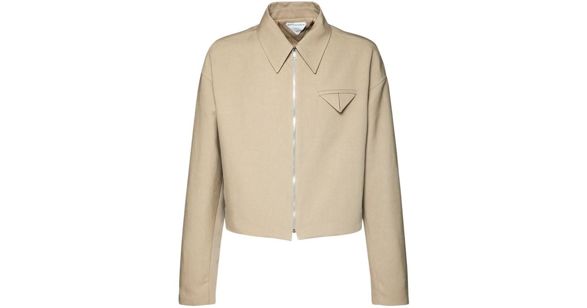 Bottega Veneta Double Cotton Canvas Zip-up Jacket in Natural
