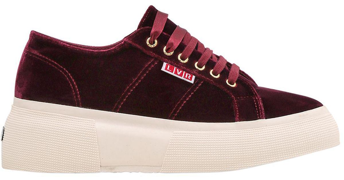 superga velvet platform sneakers