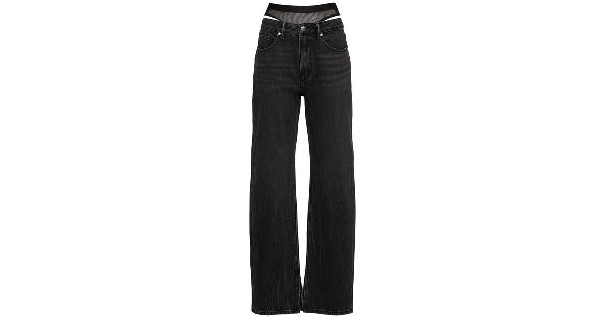 デニム・ジーパン Denim X Alexander Wang Slit Hem Prestyle Hotfix Mesh Undie' Denim x alexander wang 'slit hem prestyle hotfix mesh undie