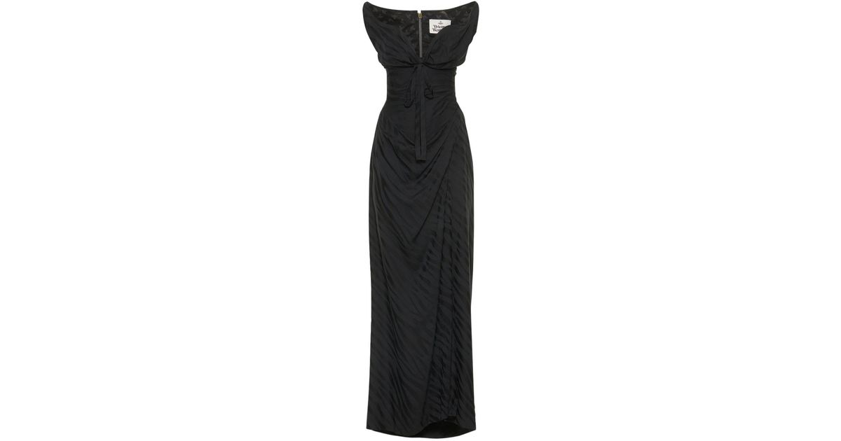 Vivienne Westwood Iwona Draped Corset Long Dress in Black | Lyst
