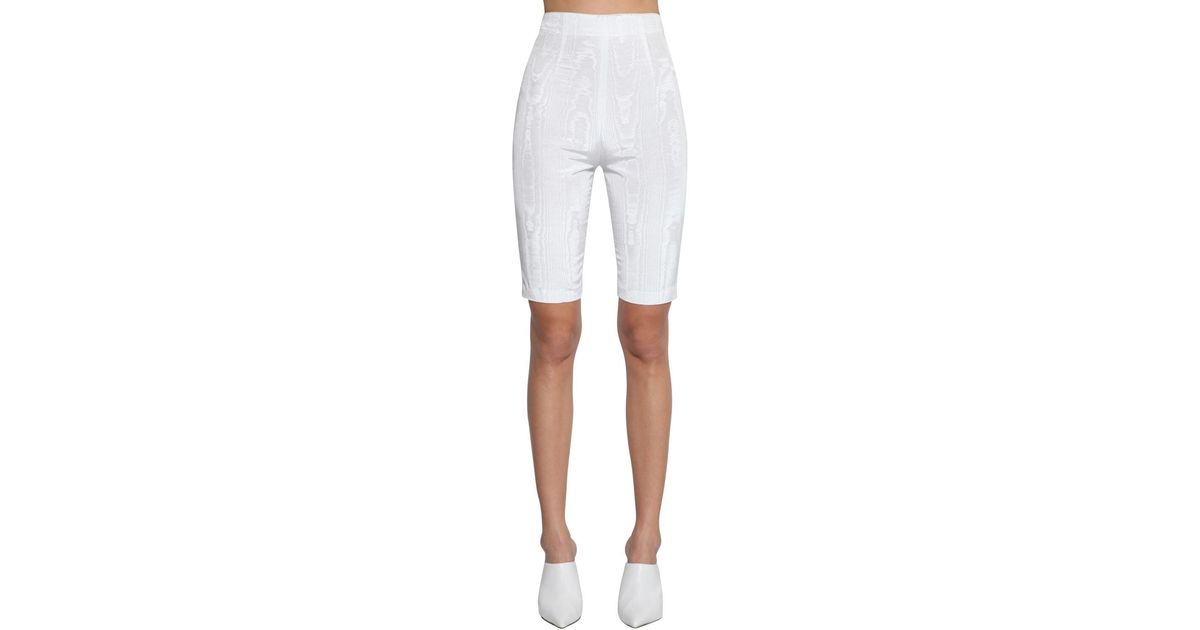 high waisted denim cycling shorts