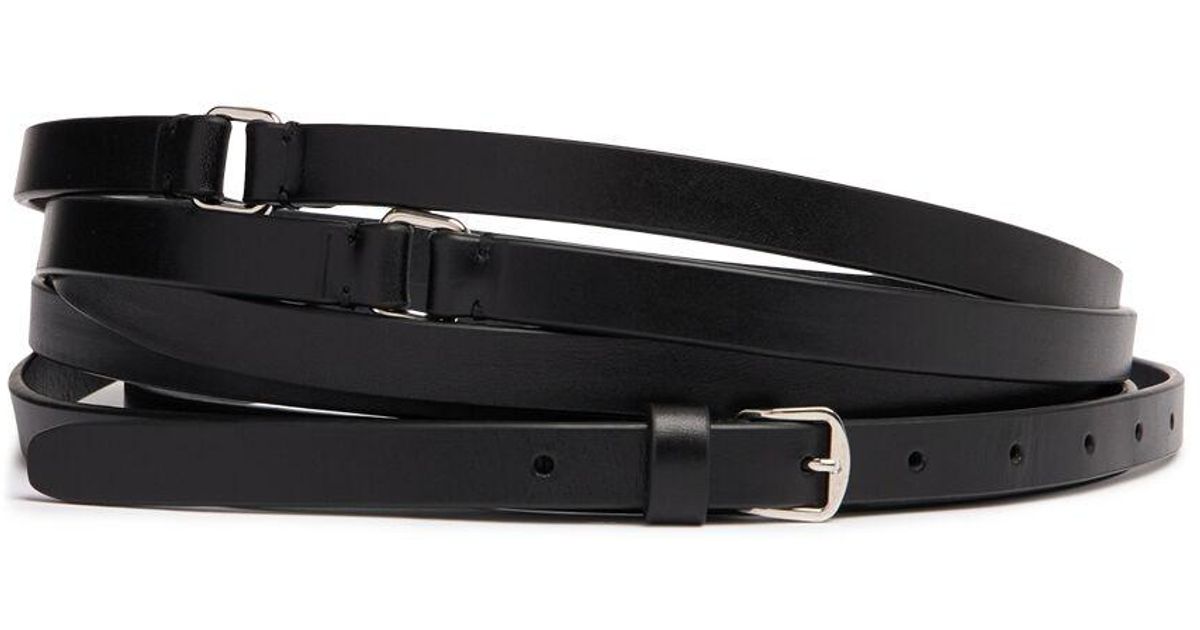 ベルト Ann Demeulemeester KEPA 1,5CM TRIPLE WRAP BELT OILY CALF SK Ann Demeulemeester 1.5cm Kepa Triple Wrap Belt in Black for