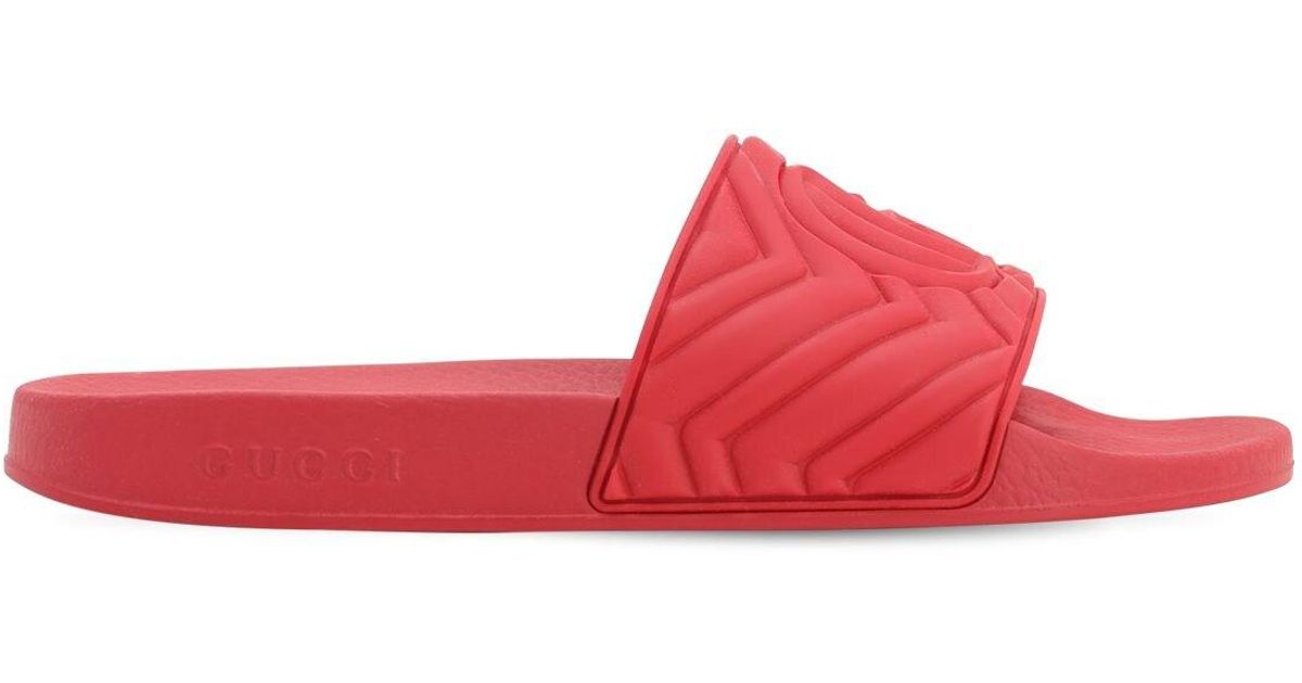 gucci matelasse slides red