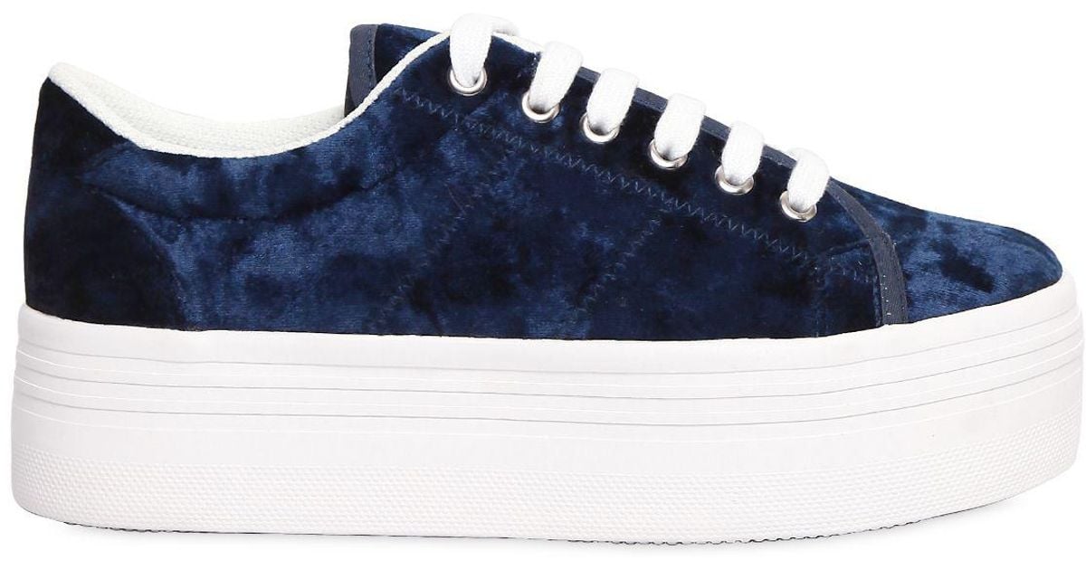 velvet platform trainers