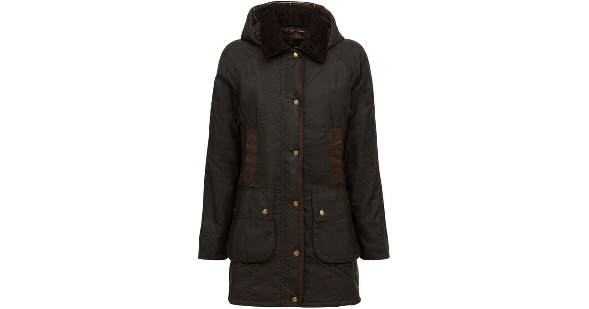 Barbour Lady Bower Waxed Jacket in Olive Green (Black) | Lyst UK