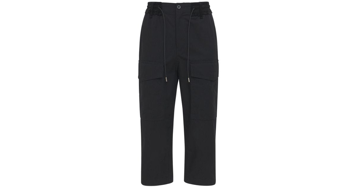 Sacai Cotton Oxford Cargo Pants in Blue for Men | Lyst