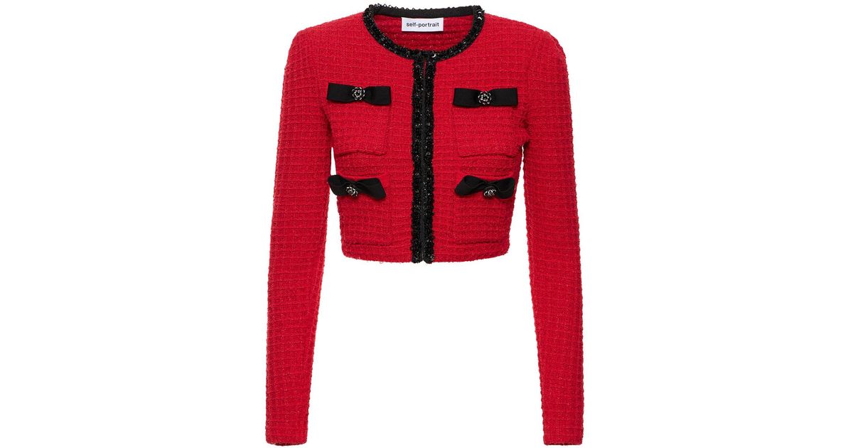 Self portrait red best sale sweater