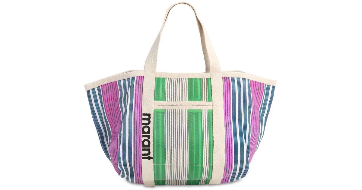 Isabel Marant Darwen Striped Shell Tote in Green Lyst