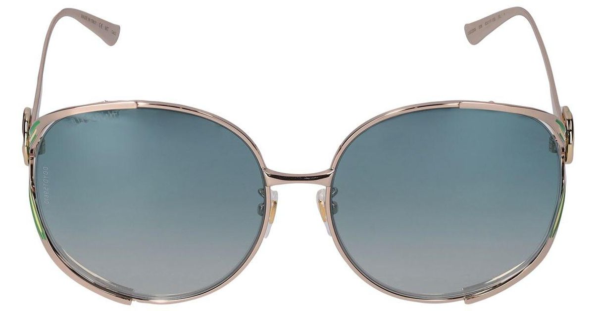 Gucci Rubber Gg0225s Round Metal Frame Sunglasses Lyst