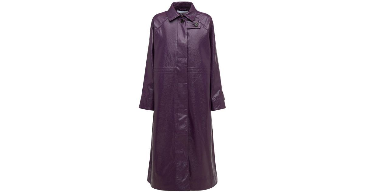 Saks Potts Ana Faux Leather Trench Coat in Purple | Lyst UK