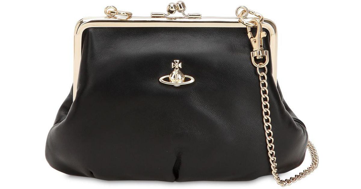 Vivienne Westwood Emma Leather Top Handle Bag in Black | Lyst