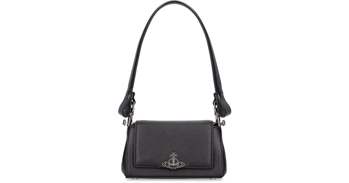 Vivienne Westwood Small Hazel Grained Leather Bag in Black