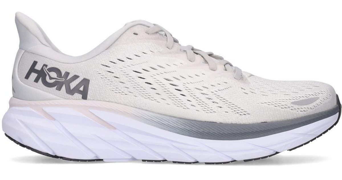Hoka One One Clifton 8 Running Sneakers in White for Men | Lyst