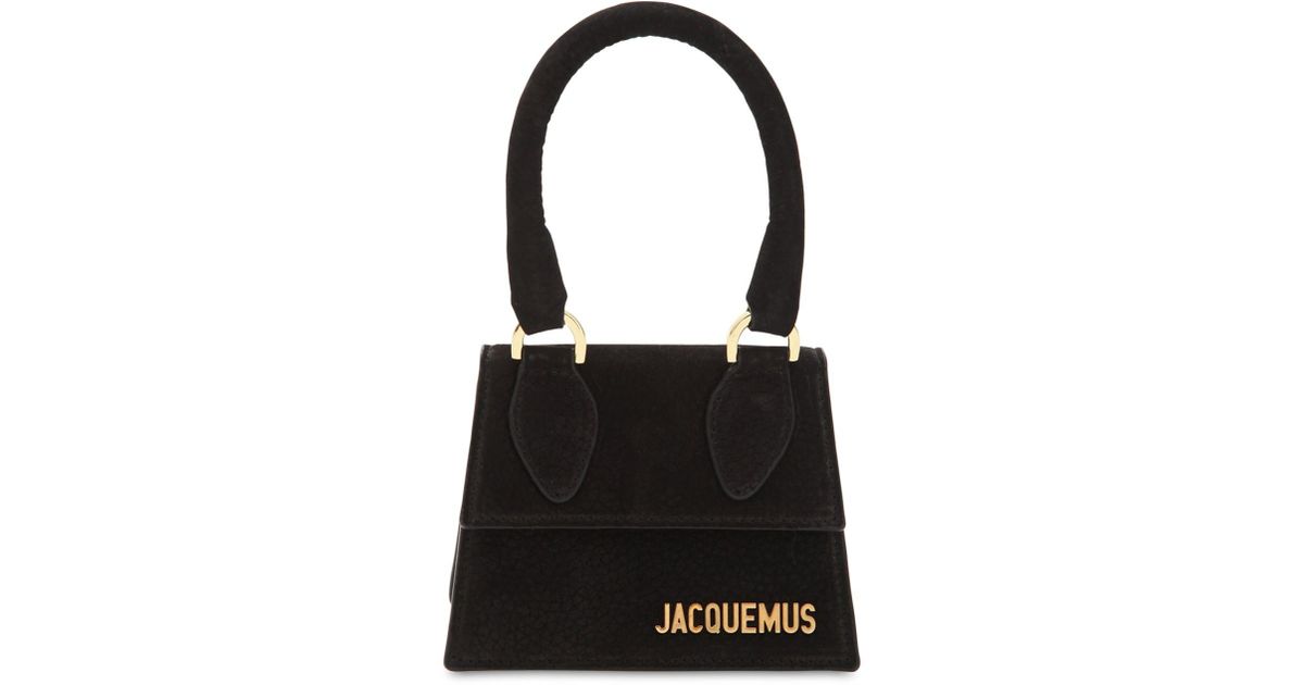 small black suede handbag