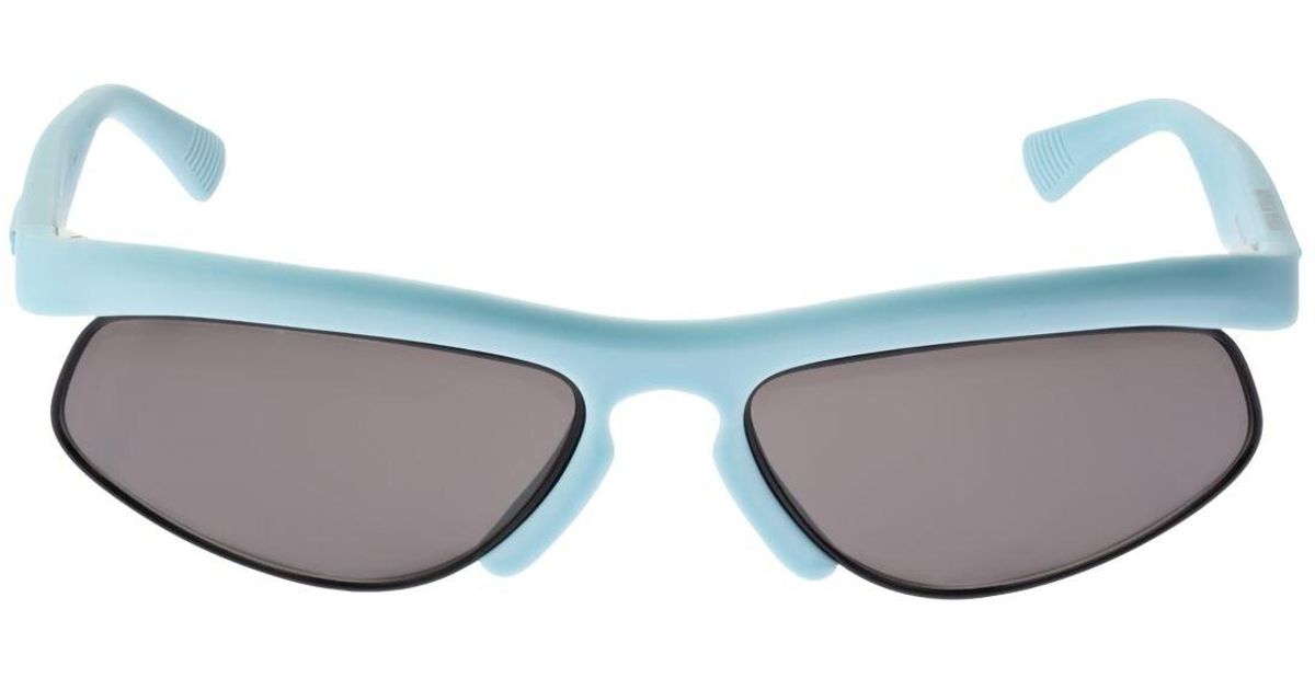 Bottega Veneta Sporty Oval Acetate Sunglasses in Green