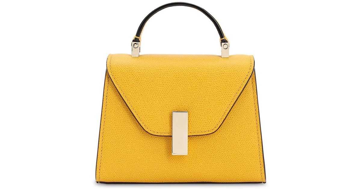 Valextra Micro Iside Grained Leather Bag in Yellow - Lyst
