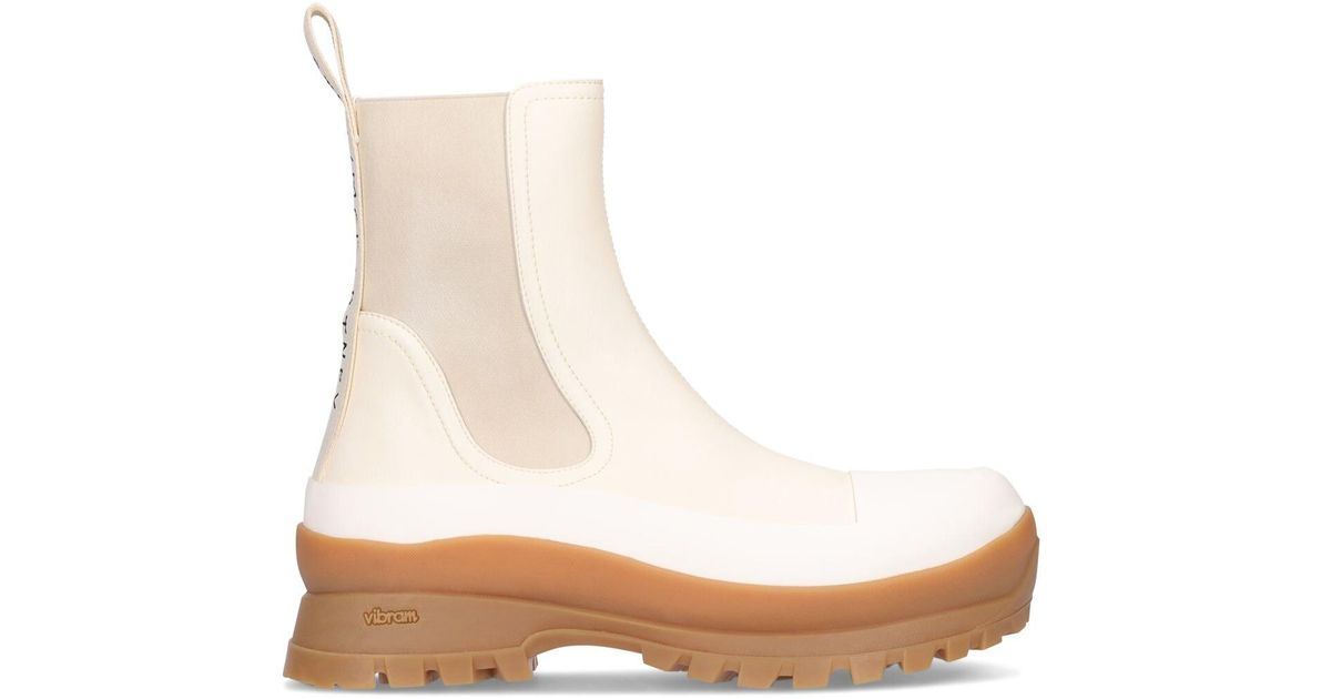 Stella McCartney 40mm Trace Faux Leather Combat Boots in Cream (White ...
