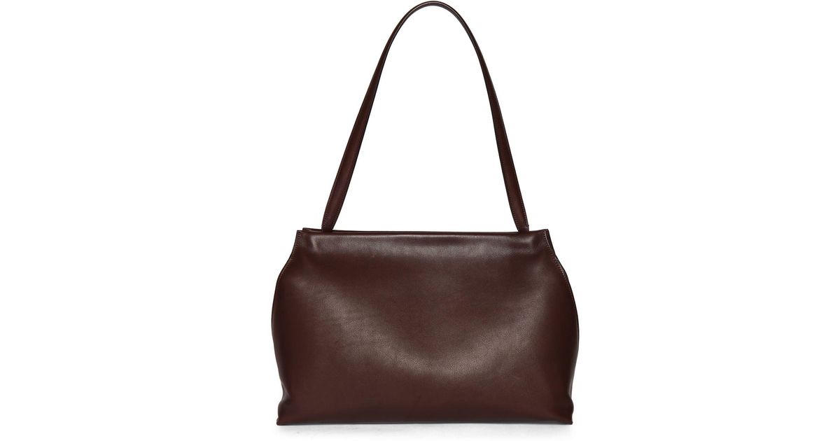The Row Sienna Leather Shoulder Bag in Brown | Lyst