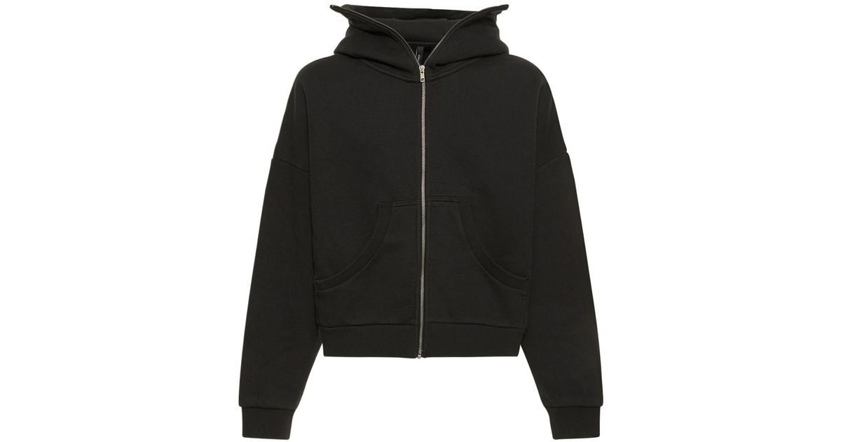 Entire studios Washed Cotton Full-zip Hoodie in Black for Men | Lyst