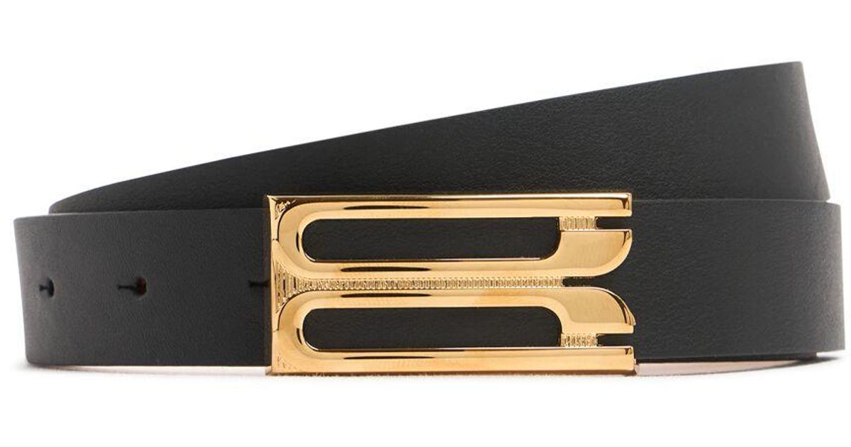 【Victoria Beckham】ジャンボフレームスムースレザーベルト Jumbo Frame Belt In Beige Leather – Victoria Beckham Inc
