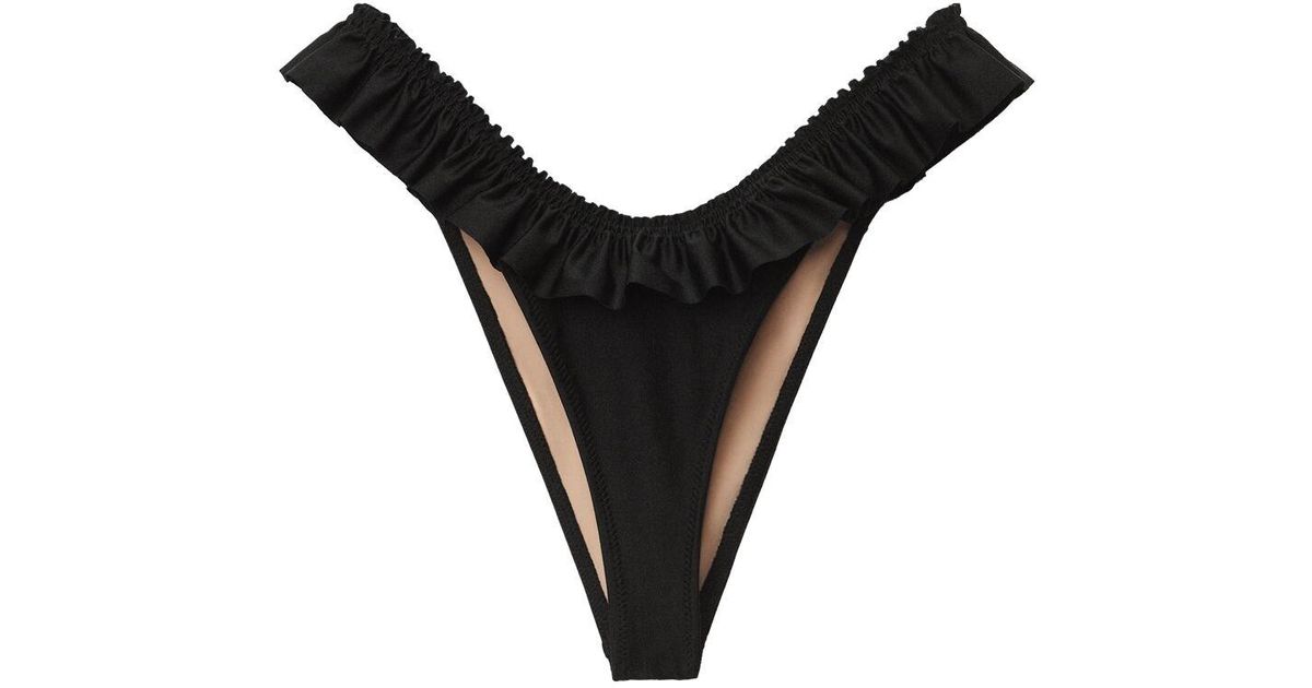 Alexander Wang High-rise Ruffled Bikini Bottoms in Black | Lyst