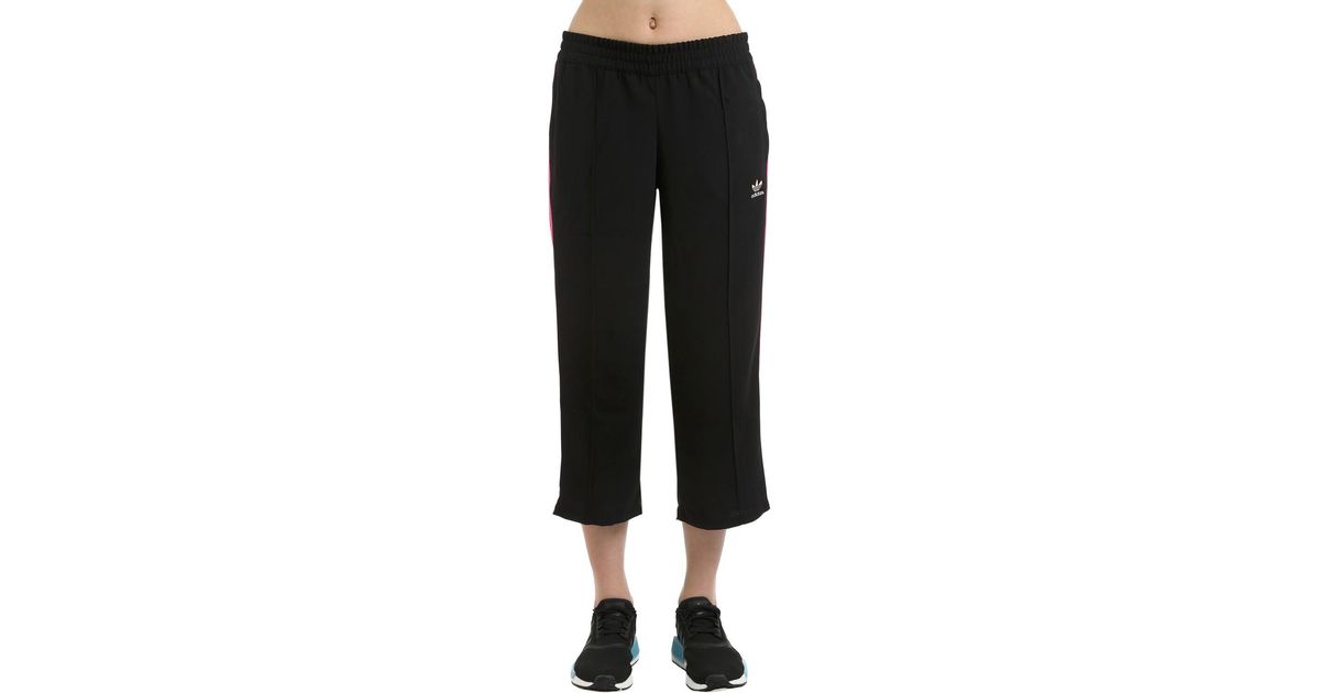 adidas Originals Wide Leg Capri Track Pants in Black