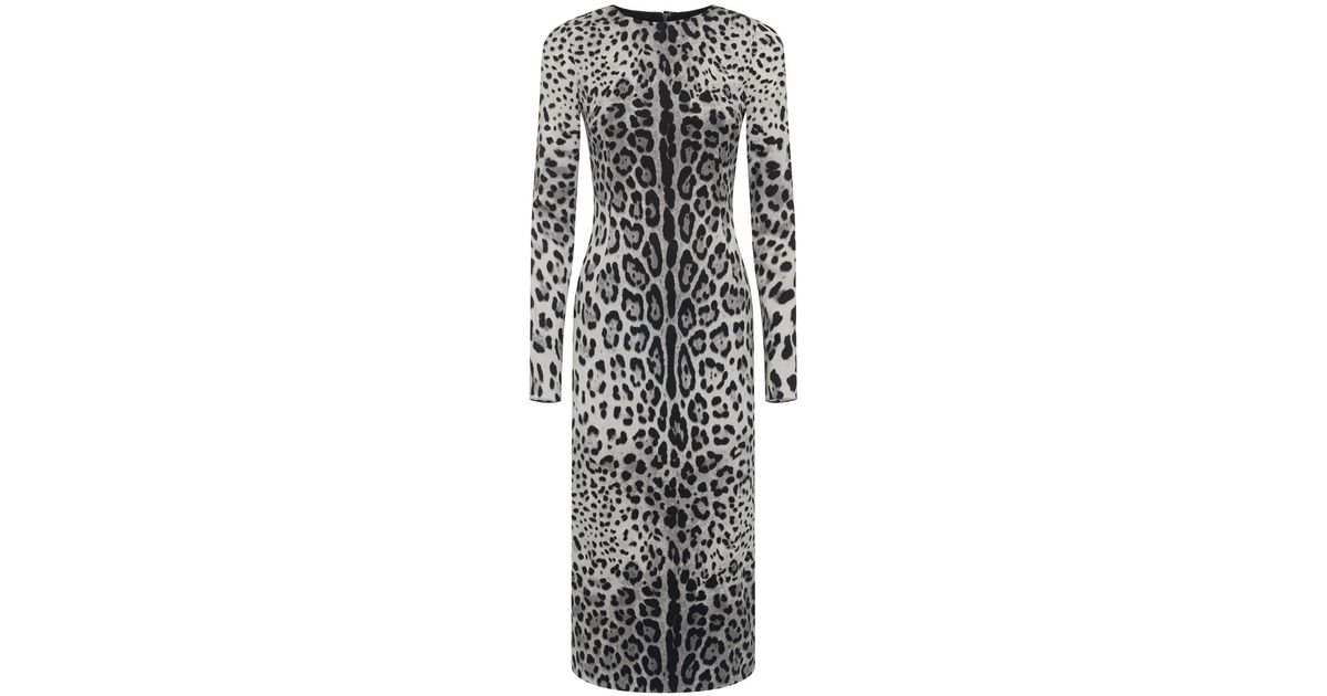 Dolce & Gabbana Leo Print Silk Charmeuse Midi Dress Lyst — free download
