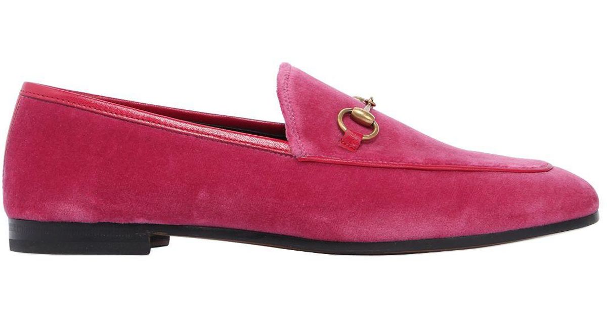 pink velvet gucci loafers