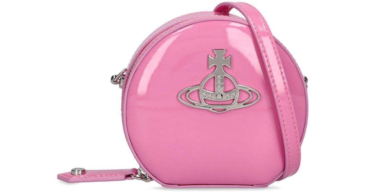 Vivienne Westwood Mini Round Patent Leather Crossbody Bag in Pink | Lyst