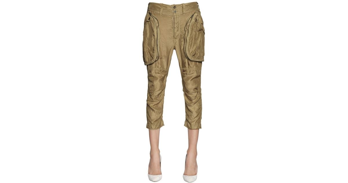 silk cargo trousers