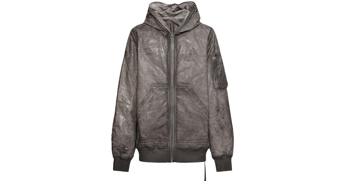 RICK OWENS◆「ギンプ フライト」フーディー ボンバージャケット メンズ Rick Owens ギンプ フライト ボンバージャケット グレー