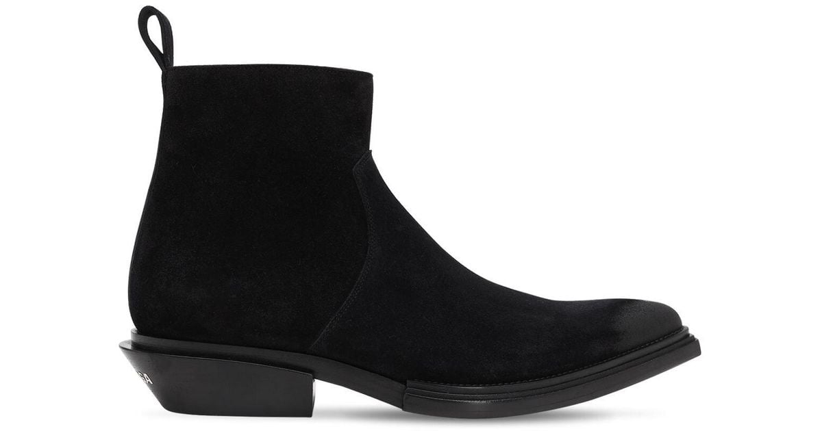 Balenciaga Santiago Suede Leather Boots in Black for Men - Lyst