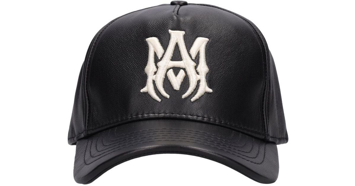 メンズ Amiri Ma Logo レザーキャップ ブラック | Lyst