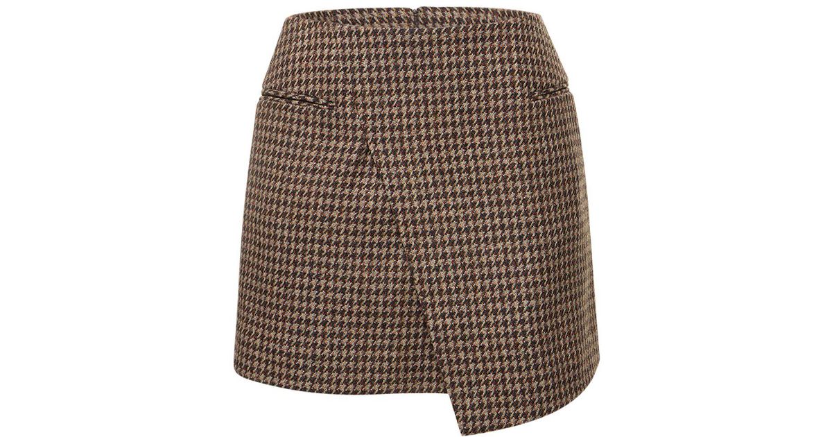 AURALEE British Wool Tweed Mini Skirt in Brown | Lyst Canada