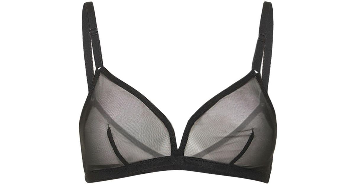 Eres Providence Wireless Tulle Triangle Bra in Black (Gray) | Lyst
