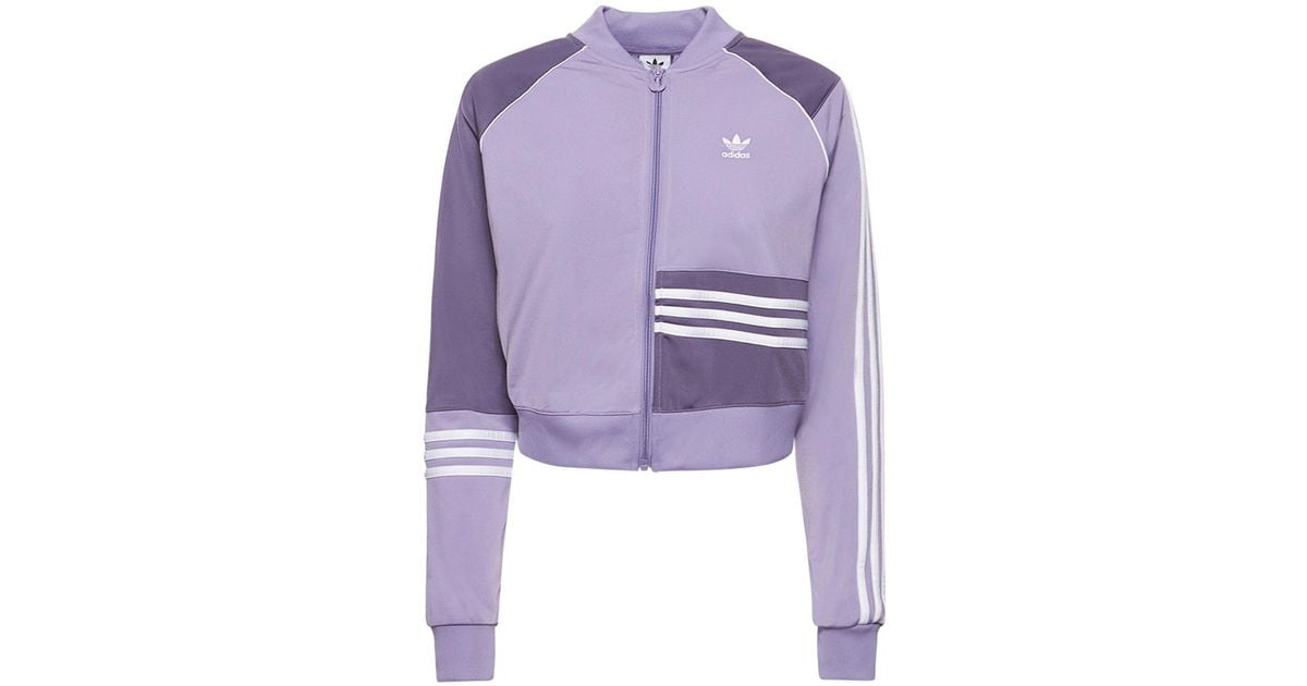 adidas Originals Stripes Short Jacket in Purple | Lyst UK