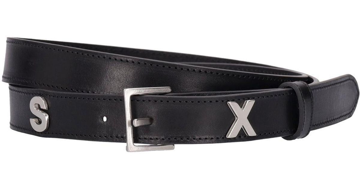 Martine Rose 2.5cm Sex Letters Leather Belt in Black for Men | Lyst