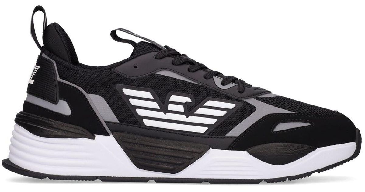 EA7 Ace Runner Tech Low Top Sneakers in Black/White (Black) for Men ...