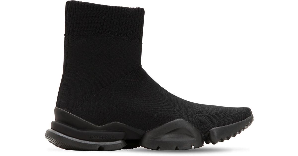 Reebok Knit Sock Sneakers in Black | Lyst