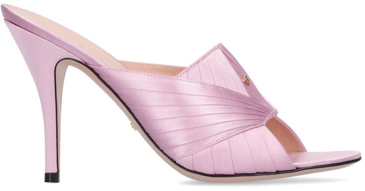 Gucci 95mm Shawana Viscose Sandals in Mauve (Pink) | Lyst