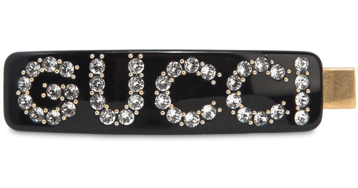 Gucci Hair Barrette W/ Crystals in Black Lyst