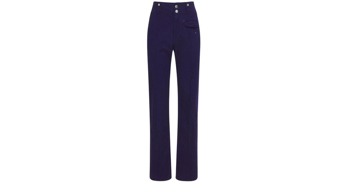 Isabel Marant Dilirok Straight Cotton Pants in Blue | Lyst