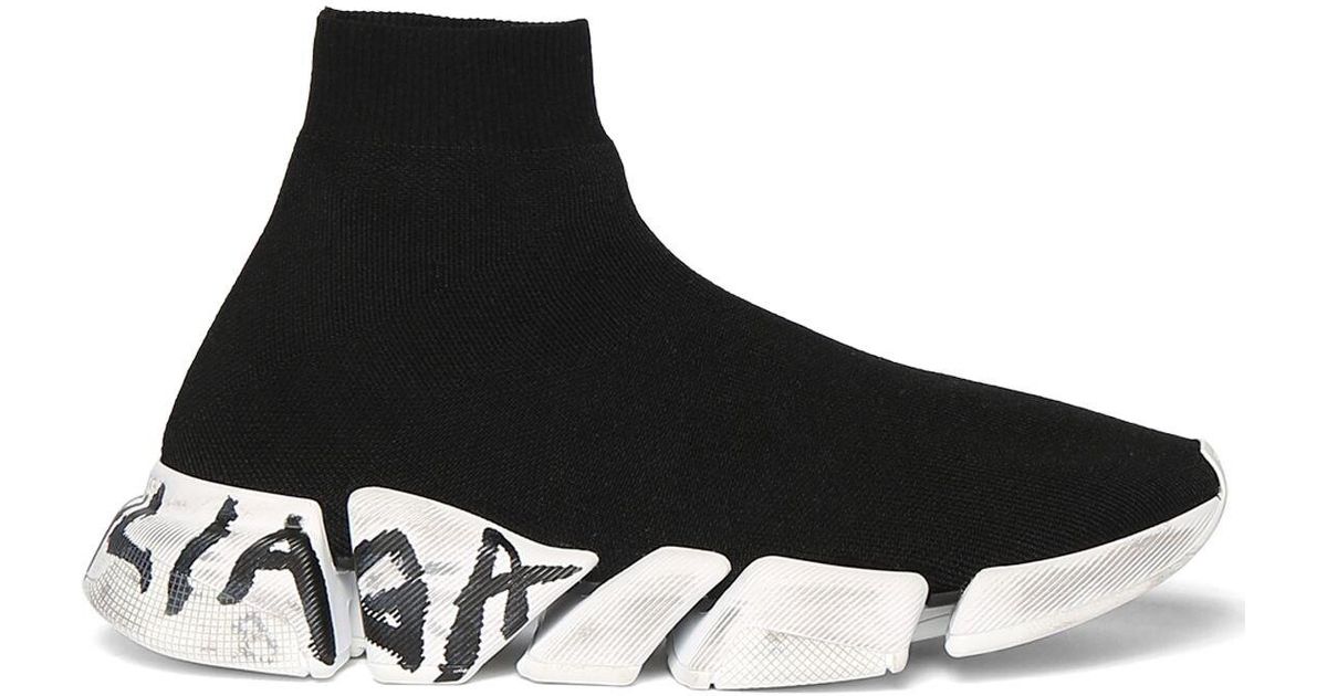 Balenciaga Speed 2.0 Lt Sneakers in Black/White (Black) for Men | Lyst