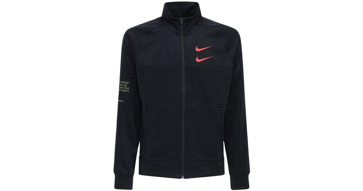 Nike Double Swoosh Track Jacket in Black for Men | Lyst