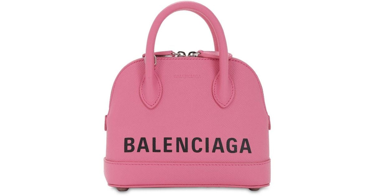 Balenciaga Xxs Ville Leather Top Handle Bag in Pink Lyst