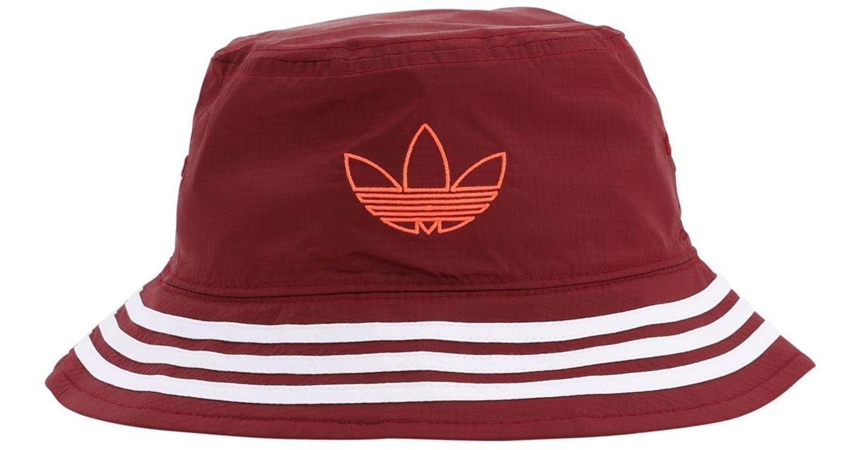 adidas Originals Reversible Trefoil Logo Bucket Hat in Red | Lyst