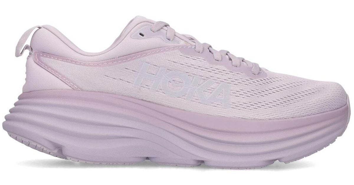 Hoka One One Synthetic Bondi 8 Lifestyle Sneakers in Pink (Purple